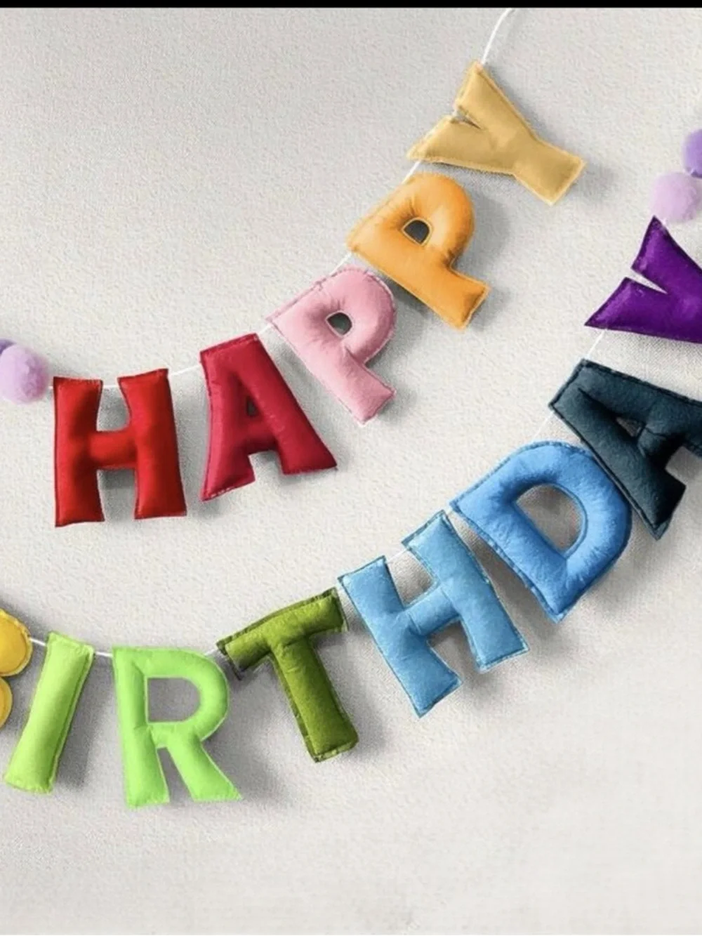 NWT Colorful Felt Happy Birthday Banner & Rainbow Garland Party Decor
